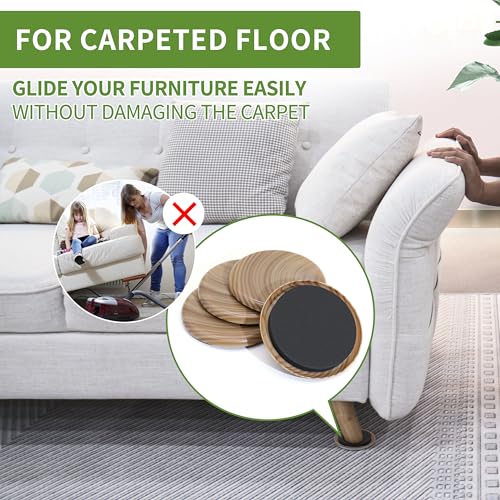 Furniture Sliders for Carpet 8 PCS - 3 1/2 inch Furniture Moving Slider Chair Legs Floors Protectors Furniture Movers Sliders – Move Your Furniture Easy & Safely(for Carpet) Beige Coffee - size: 8 Pcs 3 1/2 Inch Beige Coffee