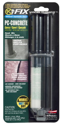PC Products 70086 PC-Concrete Two-Part Epoxy Adhesive Paste for Anchoring and Crack Repair, 1.4 oz in Applicator Syringe, Gray - size: 1.4 oz, style: PC-Concrete