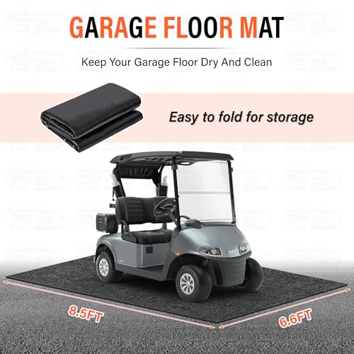 Garage Floor Mats for Under Car,6.6x8.5 FT Oil Spill Mat,Oil Absorbent Golf Cart Parking Mat,Protect Floors from Oil Drips, Spills, Stains and Splatters - size: GFM-6.6x8.5 FT