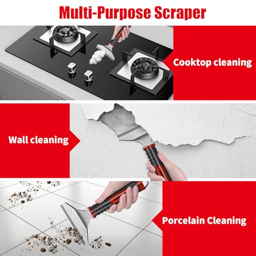 WISEUP Caulking Tool，6 in 1 Caulk Remover Tool with Grout Scraper，Brush，Caulking Tool Kit for Kitchen,Bathroom,Window,Door