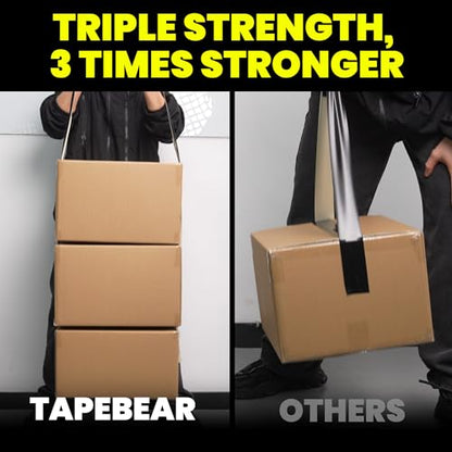 TAPEBEAR 16.5mil Thick Black Duct Tape Heavy Duty 1.88" x 105FT, Strong Tough Utility Ducting Tape Waterproof, No Residue, Flexible, Hand Tear Binding Tape for Bundle, Patch, Protect & Repair - color: Black