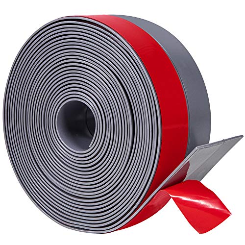 TORRAMI Wide Silicone Weather Stripping 3 inch Width 20 Feet Length, Draft Stopper Seal for Barn and Garage Door Under Bottom,Top, Sides, Grey - color: Gray, size: 3inch