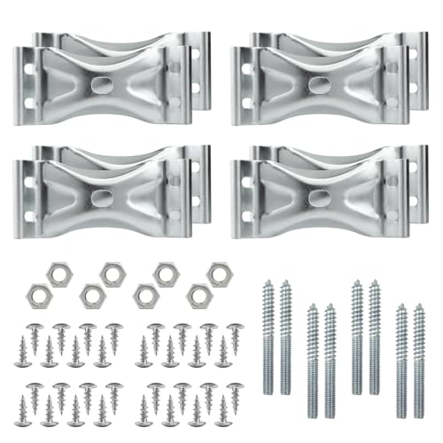 POWERTEC Kerf Mount Corner Bracket 8PK w/Mounting Hardware, Corner Braces for Coffee Table/Desk Legs/Dining Table/Bench Legs (71427-P2) - size: 2" x 4-1/2", style: Kerf Corner Brackets Combo, 8PK