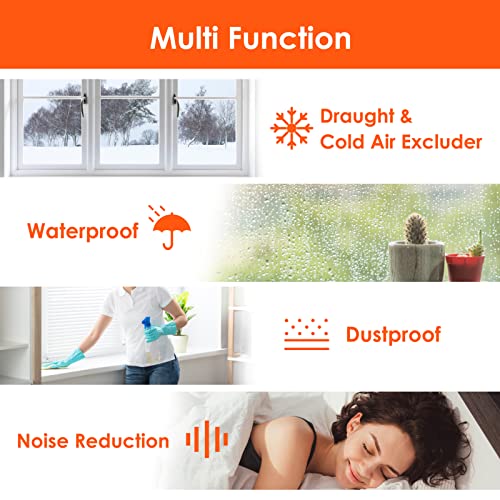 52.5 Feet Long Weather Stripping Seal Strip for Doors/Windows, Self-Adhesive Backing Seals Large Gap Seal Strip by YOUSHARES (52.5 Ft/16m, Black) - color: 16m/52.5ft Black