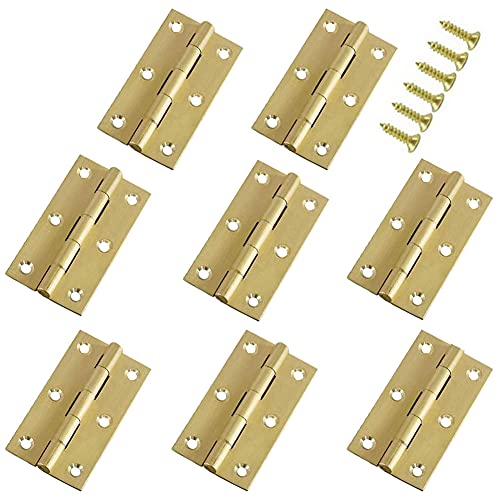 Mini Solid Brass Hinges Cabinet Drawer Butt Hinges for Jewelry Chest Wood Box,1/1.5/2.5Inch,Butt Hinges,8PCS (2.5Inch) - size: 2.5Inch