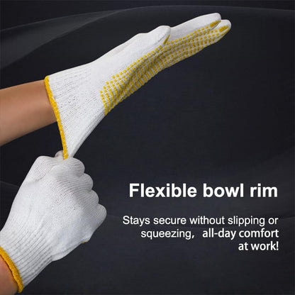 4 Pairs Safety Work Gloves for Men Women, Anti-slip Dots Gloves, Breathable Grip Protective Glove for Painter Mechanic Industrial Gardening Construction Warehouse(Blue, Yellow)