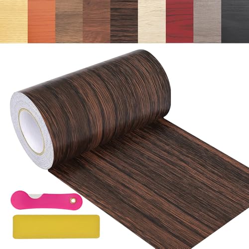 Wood Grain Repair Tape, 4.7 inch X 32ft Self Adhesive Grain Repair Patch for Tables, Chairs, Baseboards, Doors, Windows, Floors, Handicraft DIY. - color: Walnut-colored, size: 4.7in*32ft