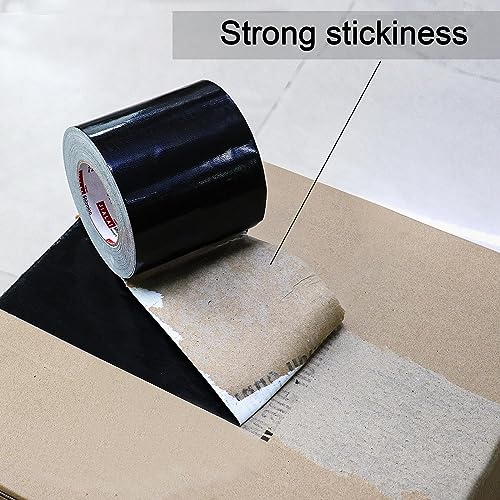 JIALAI HOME Wide Duct Tape, Industrial Grade Black Wide Tape 5 inches x 55 Yards (164 ft), 9 Mil Heavy-Duty, Waterproof, Strong, Flexible, No Residue, UV Resistant for Crafts & Home Improvement - color: Black