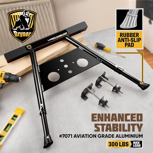 Ladder Stabilizer, Extension Ladder Stabilizer for Roof Wall Standoff Ladder Accessory Safety Stability Aviation Grade Aluminium, Adjustable Length 22-29.5In Ladder Stabilizer