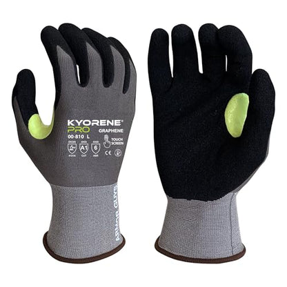 Armor Guys 00-810 Kyorene Pro Graphene Black Nitrile Work Gloves (ANSI Cut Level A1) – Touchscreen Compatible, Ergonomic, Light Gloves for Gardening, Warehousing & Maintenance – X-Large (12 pairs) - size: X-Large (Pack of 12)