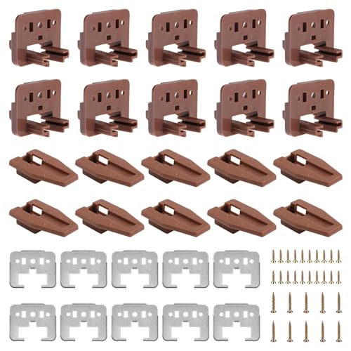 8 Set Drawer Guide Kit, Enhanced Commercial Slide Style Drawers for Kenlin Rite-Trak II 168, Vaughan Bassett, Legacy, Replacement Dresser Drawer Slides Repair Kit with Roller (10 Set Drawer Guide) - style: 10 Set Drawer Guide