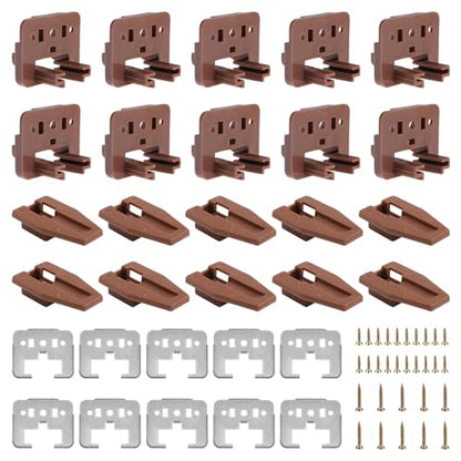 8 Set Drawer Guide Kit, Enhanced Commercial Slide Style Drawers for Kenlin Rite-Trak II 168, Vaughan Bassett, Legacy, Replacement Dresser Drawer Slides Repair Kit with Roller (10 Set Drawer Guide) - style: 10 Set Drawer Guide