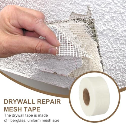 PATIKIL Drywall Repair Mesh Tape, 3 inch x 328 ft Fiberglass Repair Patch Self-Adhesive Dry Wall Joint Tape 7 Mesh Wall Hole Crack and Seam Patch, White - size: 3 inch x 328 Feet