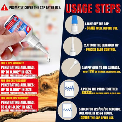 2/150/2000 CPS (Thin/Medium/Thick) CA Glue, Cyanoacrylate Super Glue Wood, Glass, Metal, Paper, Leather, Plastic, Ceramic, Rubber, Jewelry, Woodworking, Hobby Models, and Craft Project 60g(2oz) - size: Clear/2CPS+150CPS+2000CPS