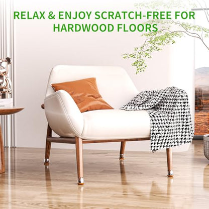 24 PCS Small Chair Leg Floor Protectors for Hardwood Floors, Round Silicone Caps with Felt Pads for 15-25° Slanted Legs, Chair Leg Covers to Protect Floors, Anti-scratch & Noise(Clear,Fit 0.55"-0.75") - size: S-24PCS-(Fit:0.55"-0.75")-Clear