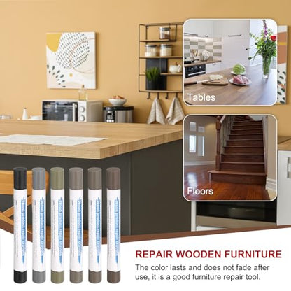 HARFINGTON Wood Filler Sticks 6 Colors Wooden Wax Touch Up Furniture Repair Crayons for French Gray, Black, Gray Cloth, Gray1, Gray2, Gray Oak - color: French Gray Series