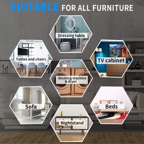 Furniture Sliders,Multi-Surface 2-in-1 Furniture Moving Pads for Carper & Hardwood Floors - 12 Pack 5" Carpet Sliders and 12 Hardwood Socks - Protect Floors & Carpet and Easier to Move - size: 12+12 Pack 5inch (Grey)