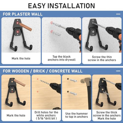 Garage Hooks with Anti-Slip Coating,Heavy Duty Wall Mount Storage Hooks for Hanging Bike,Hose,Ladder,Yard,Garden Tools (30 Pack Black) - color: 30 Pack Black