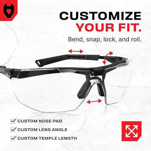 NoCry Anti Fog Safety Glasses for Men and Women – ANSI Z87 Rated, Scratch-Resistant Eyewear with Adjustable Temples and Nose Pad – 100% UV Eye Protection - color: Clear