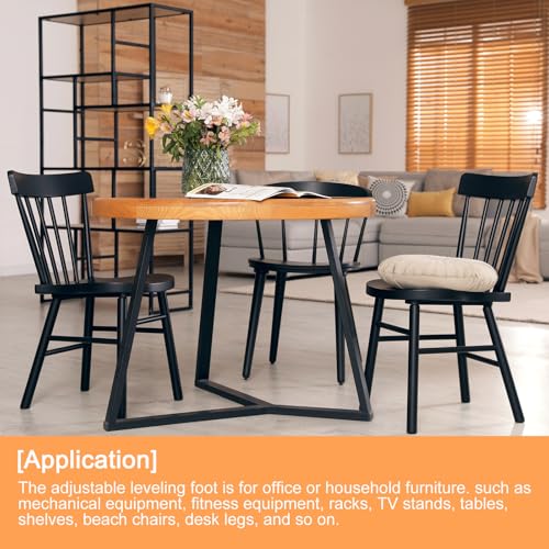 uxcell 4Pcs Inserts for Round Tubes with Leveling Feet, for 19mm/0.75" OD Round Tube, M6-1.0mm Thread Black Plastic Furniture Chair Blanking End Caps Insert Plugs