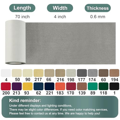 Linen Canvas Repair Tape, 4×63 Inches Dark Grey Waterproof Self-Adhesive Patch for Outdoor Gear, Durable Fabric Tape for Boat Covers, Couch,Tents, Sofas, Sun Shades, Awnings,Lounge Chairs - color: Dark Grey