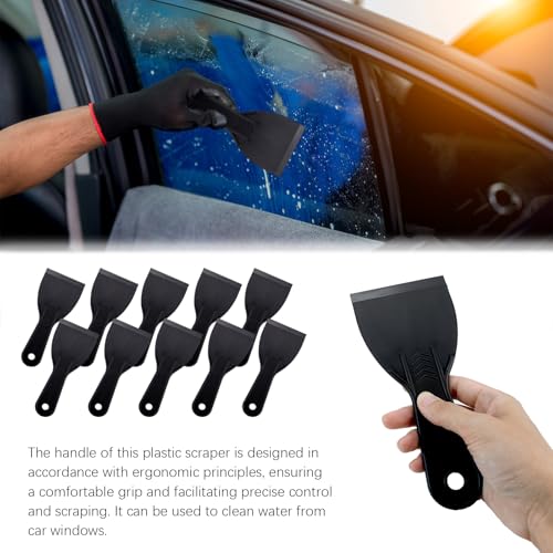 10Pcs Plastic Putty Scraper, Putty Knives for Taping Drywall Spreading Painting Wall Scratching, 3" Width 6mm Thin