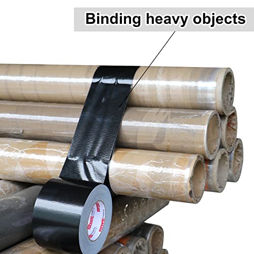 Wide Duct Tape, Industrial Grade 30Yards (90 ft) 4 Inch Black Tape, 9 Mil Heavy-Duty, Waterproof, Strong, Flexible, No Residue, for Crafts & Home Improvement (Black, 4'' x 90ft) - color: Black, size: 4'' x 90ft