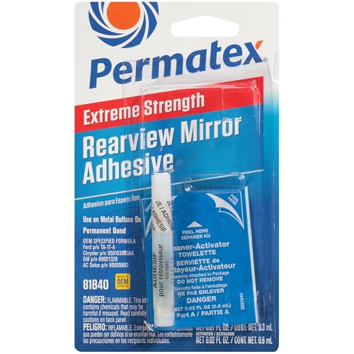 Permatex 81840 Extreme Rearview Mirror Profressional Strength Adhesive Kit, single unit - size: 1 Count (Pack of 1)