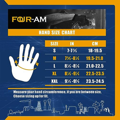 FOUR-AM Work Gloves Men & Women, Utility Mechanic Working Gloves High Dexterity Touch Screen For Multipurpose,Excellent Grip - size: Small