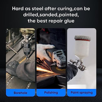 VICPRICME 1.76 oz Epoxy Metal Glue, 2 Part Heavy Duty Cold Welding for Metal to to Plastic to Ceramic, Best Glue Auto Repair Putty, Marine Filler (3 pcs) - size: 3pcs