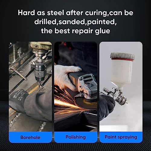 Vicpricme High Strength Metal Epoxy Adhesive - Heavy Duty Repair Glue for Metal, Plastic, Ceramic, Stainless Steel, Wood & Cement. Heat & Oil Resistant. (1 Tube) - size: 1pcs