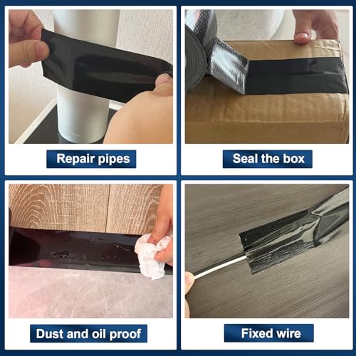 Black Duct Tape Heavy Duty, 1.88 Inch x 35 Yard Waterproof Strong Adhesive Duct Tape for Indoor Outdoor Repairs Tear by Hand, 1 Roll - color: Black