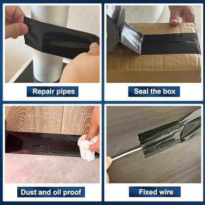Black Duct Tape Heavy Duty, 1.88 Inch x 35 Yard Waterproof Strong Adhesive Duct Tape for Indoor Outdoor Repairs Tear by Hand, 1 Roll - color: Black