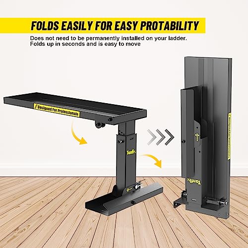 Foldable | Heavy-Duty Ladder Extender Pro, High Strength Steel Material Design Ladder Extension Pro for Stairs w/Non-Slip Mat, 11.4-18" Adjustable Height, Applicable Ladder Feet Spacing 25" - size: Pro 11.4-18"
