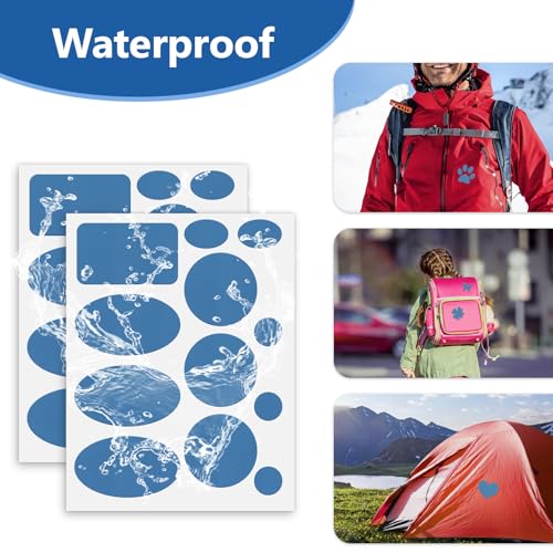 Down Jacket Patches Nylon Repair Tape Self-Adhesive Repair Patch | Pre-Cut, Waterproof Tear-Resistant Rip-Stop Nylon Fabric Patches to Fix Holes in Clothing, Sleeping Bags - color: Blue