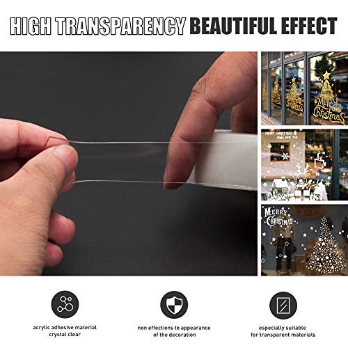 VERSAF Double Sided Adhesive Tape -1/2" 10' Acrylic Transparent Removable No Residue Double Sided Heavy Duty Mounting Tape for Home/Office/Wall Decor(Pack of 1 Roll) - size: 1/2"
