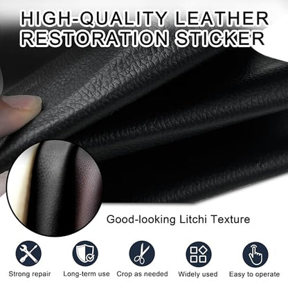 Leather Repair Tape,3.9 x 63 Inches Self Adhesive Leather Repair Patch,Vinyl Repair Kit for Furniture,Couches,Car Seats,Sofas,Office Chairs,Black - color: Black, size: 3.9*63inch