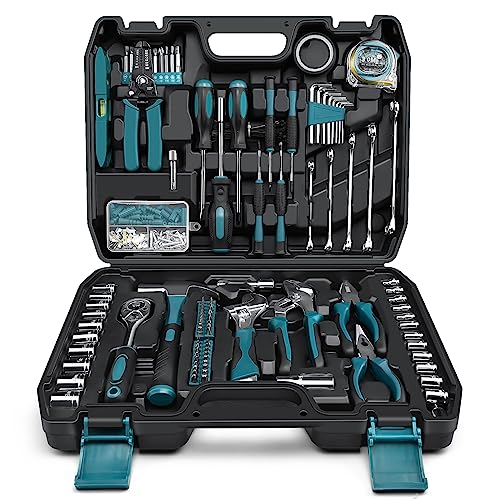 Sundpey Home Tool Kit 281-PCs - Portable Complete Basic Repair General Hand Tool Sets for Men Women - Full Tool Set with Socket Wrench Set & Screwdriver Set & Metric Hex Key & Pliers & Tool Box Case - color: Blue