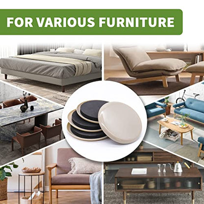 Furniture Sliders for Hardwood Floors, Furniture Sliders for Carpeted Floors, 8 PCS 3 1/2 inch Combo Pack, Sliders for Moving Furniture, Furniture Movers Sliders - size: 8 PCS 3 1/2'' Beige
