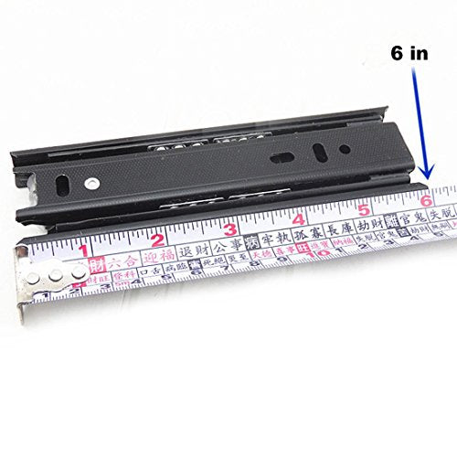 Furniture 6-inch Length Full Extension Drawer Slides Telescopic Ball Bearing Slide Rail 2pcs