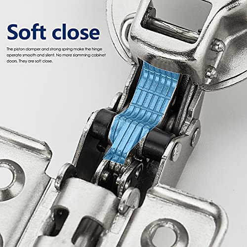 Ravinte 4 Pack 2 Pairs European Kitchen Cabinet Hinges Soft Close Full Overlay Cabinet Door Hinges Heavy-Duty Frameless Adjustable Concealed Cabinet Cup Hinge - size: Full Overlay