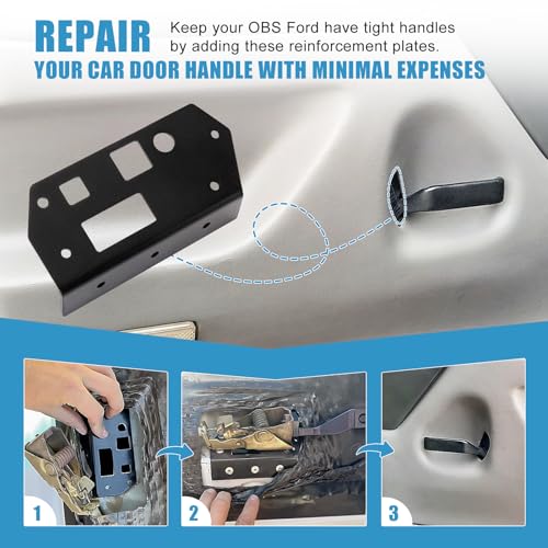 Car Door Handle Reinforcement Plate Kit for OBS Ford F-Series & Bronco 1980-1997, Replacement for F006, F150 F250 F350 Bronco Door Handle Repair Bracket Kit Accessories, 1 Pair