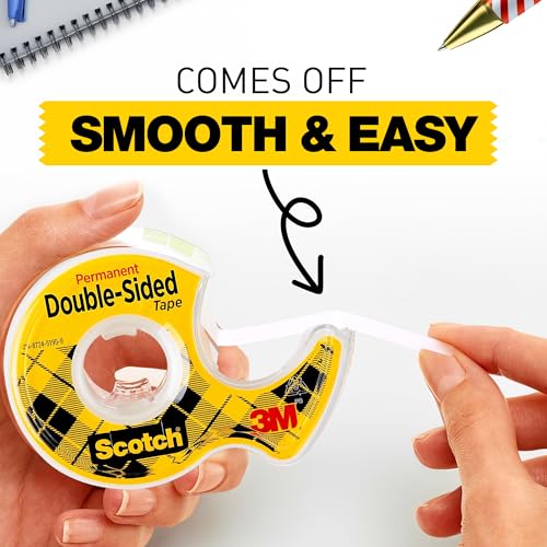 Scotch Double Sided Tape, Permanent Photo-Safe Adhesive, Clear, 1/2 inch x 500 inches per Roll, 10 Rolls (5 Packs of 2) – Scrapbooking, Crafts and Office Supplies - size: 10 Rolls
