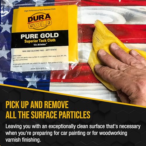 Dura-Gold - Pure Gold Superior Tack Cloth (Pack of 36), Woodworking, Automotive Paint, Tack Cloth Autobody Painting, Painters Cloths, Dust Rags, Stain Rags, Wood Staining Pads, Tac Cloths, Tacky Towel - size: 36-Count (Pack of 1)