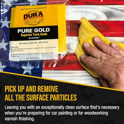 Dura-Gold - Pure Gold Superior Tack Cloth (Pack of 36), Woodworking, Automotive Paint, Tack Cloth Autobody Painting, Painters Cloths, Dust Rags, Stain Rags, Wood Staining Pads, Tac Cloths, Tacky Towel - size: 36-Count (Pack of 1)
