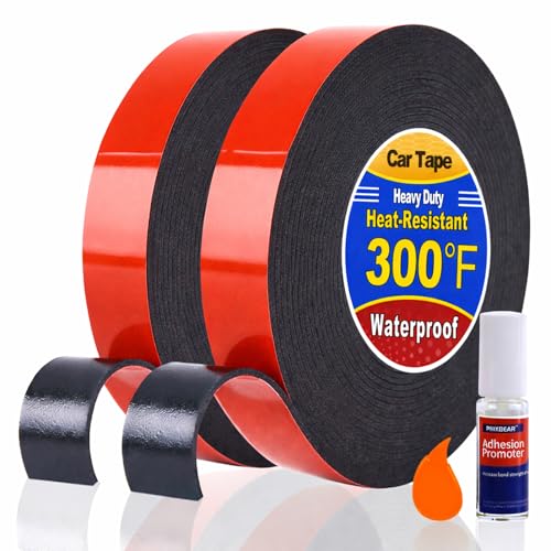 PHIXBEAR 2 Rolls Car Double Sided Tape High Temperature Resistant Heavy Duty, 19.7 Ft X 0.6 ", Strong Adhesion and Multi-Purpose Automotive Parts Mounting Tape