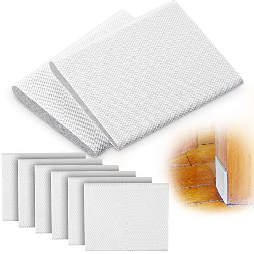 Jetec 6 Peices Self-Adhesive Door Corner Seals, Gap Filler Seal Strip Weather Stripping Draft Stopper Door Frame Seal Corner Foam for Weather Protection Isolation of Noise(White) - color: White