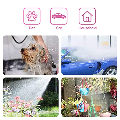 YEFA Retractable Garden Hose Reel - Convenient 50 FT Portable Hose with 6-Function Spray Nozzle for Versatile Watering, Cleaning, and More (Rose Red) - color: Rose Red