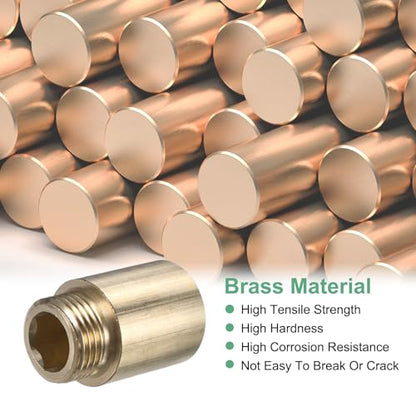 M METERXITY Shower Head Extension Arm, Brass G1/2 Male to Female Extension Pipe Fitting Adapter with PTFE Thread Seal Tape for Shower/Faucet, Pipe Plumbing Coupler 1.39"/35mm 3-Pack - size: 1.39"/35mm