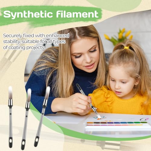 3 Pcs Paint Brushes for Painting Walls,0.37in Small Paint Brush,for Skirting Board Furniture Corner Edge,Painting Tool Detail Trim Brush and Spot Repair Brush